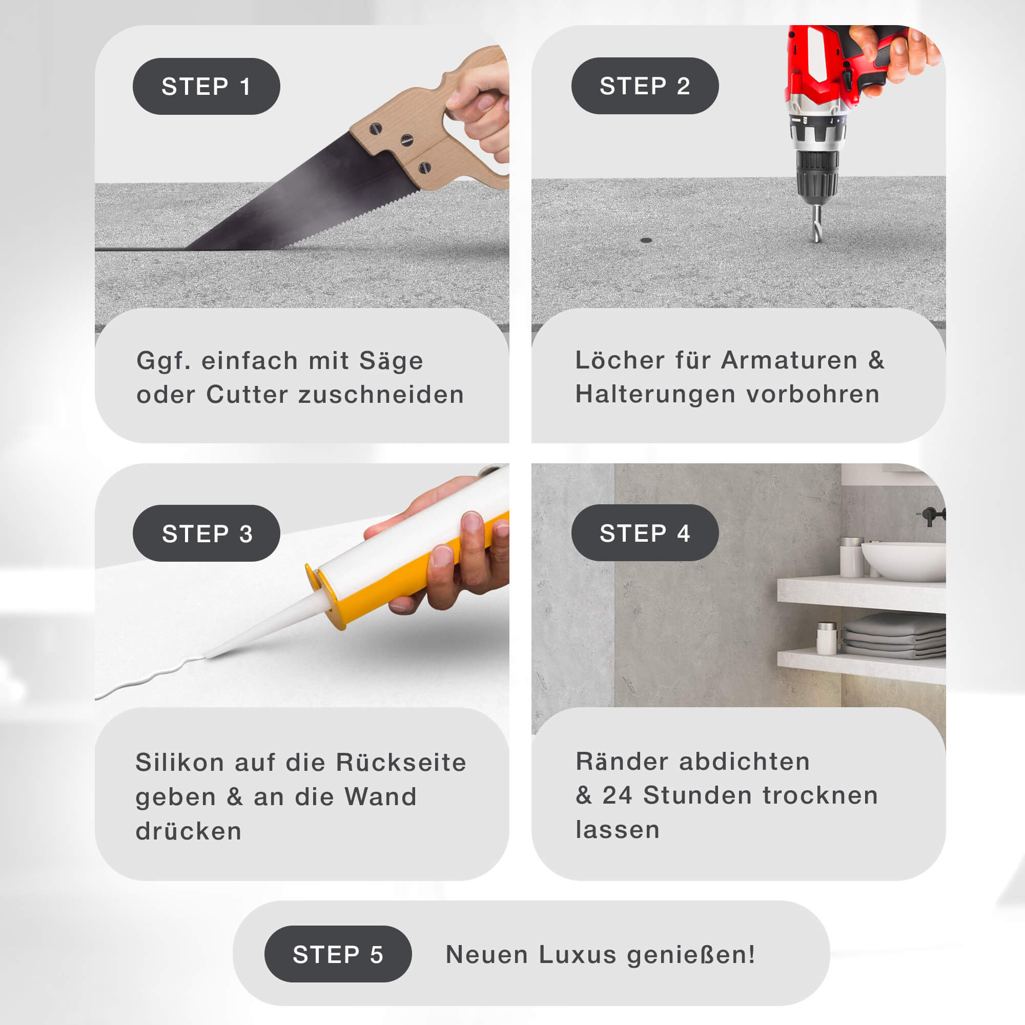 Küchenrückwand - Schwarz